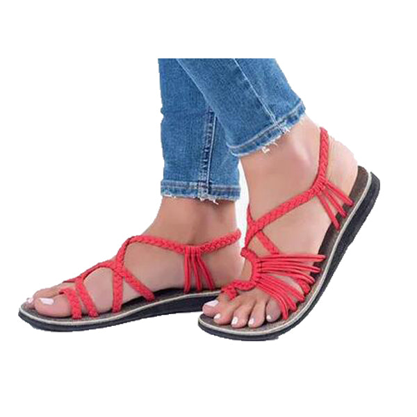 Ericdress Plus Size Woven Strappy Slip-On Flat Sandals