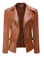 Motorcycle Leather Cloak Jacket Two Way Zipper Jacket