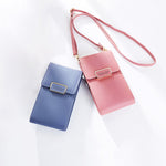 Women Solid PU leather Clutch Bag Card Bag Phone Bag Crossbody Bag