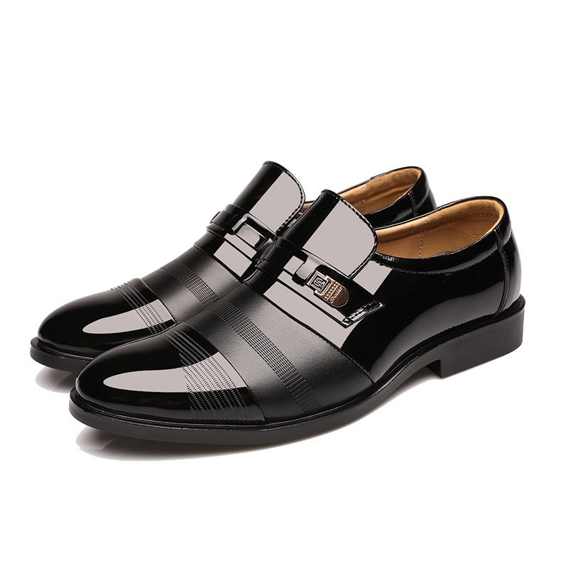 Men Cap Toe Pointed Toe Slip On Business Formal Shoes