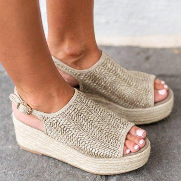 Casual Platform Peep Toe Espadrille Sandals