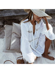 Shirt Type Trumpet Sleeve Beach Blouse Sun Protection Dress