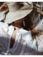 Shirt Type Trumpet Sleeve Beach Blouse Sun Protection Dress