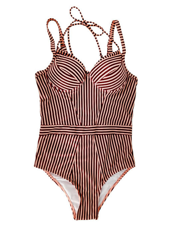 Striped One Piece Swimwear