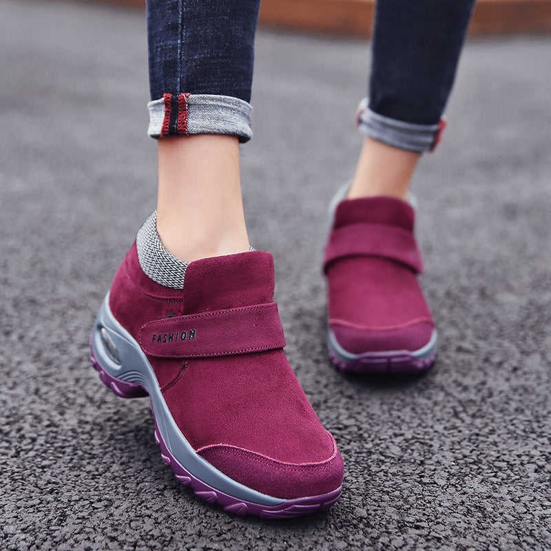 Women Autumn Suede Walking Slip Resistant Casual Comfortable Flat Shoes