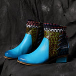 Cowgirl Retro Weave Genuine Leather Comfortable Boots