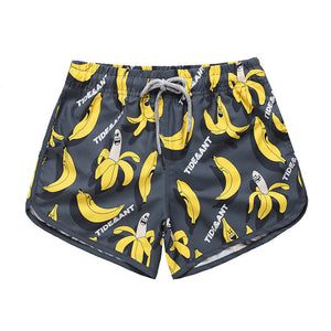 Banana Printed Couples Beach Shorts