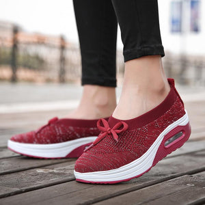 Women's Breathable Mesh Woven Sports Athletic Shoes
