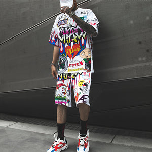 Printed Hip Hop Style Short Sleeves