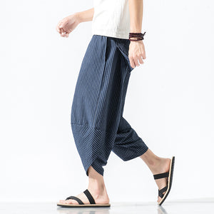 Striped Japanese Style Wide-leg Bloomers
