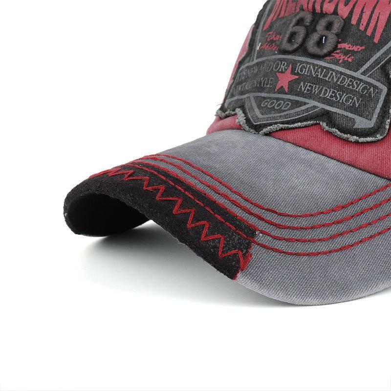 Washed Denim Embroidered Letter Pattern Breathable Sunshade Baseball Cap