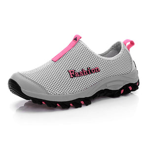 Couples Mesh Slip-on Outdoor Breathable Soft Running Sports Shoes