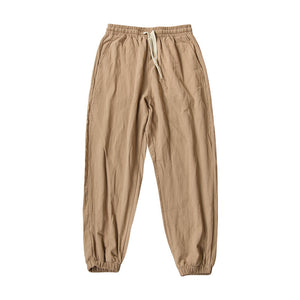 Cotton Casual Solid color Elastic Waist Trousers