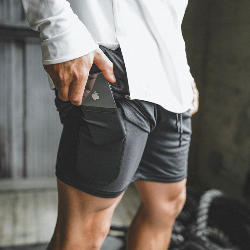 Men's 2 in 1 Security Pocket Quick Drying Running Shorts