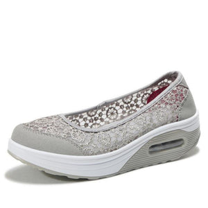 Women's Lace Breathable Slip on Platform Shoes
