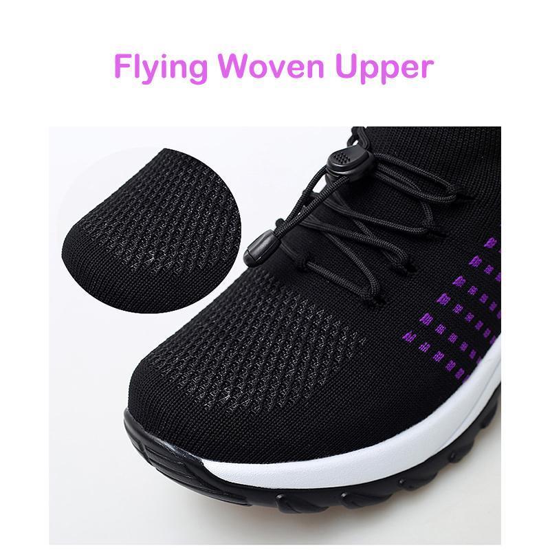 Women's Comfortable Flying Woven Increased Heel Sneakers