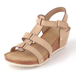 Women's Comfortable Metal Rivet Threaded Hook Wedge Sandals