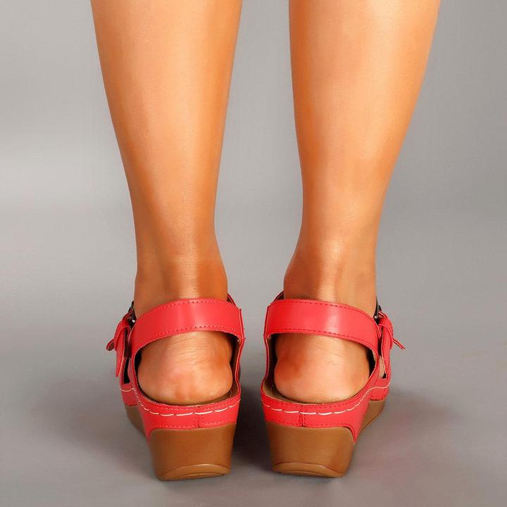 Women's Daily Wedges Heeled Belt Buckle Sandals