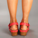 Women's Daily Wedges Heeled Belt Buckle Sandals