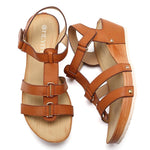 Women's Comfortable Metal Rivet Threaded Hook Wedge Sandals