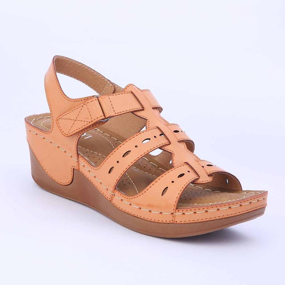 Women Wedges Platform Casual Soft Sole Camel Color Lightweight Comfortable Sandals