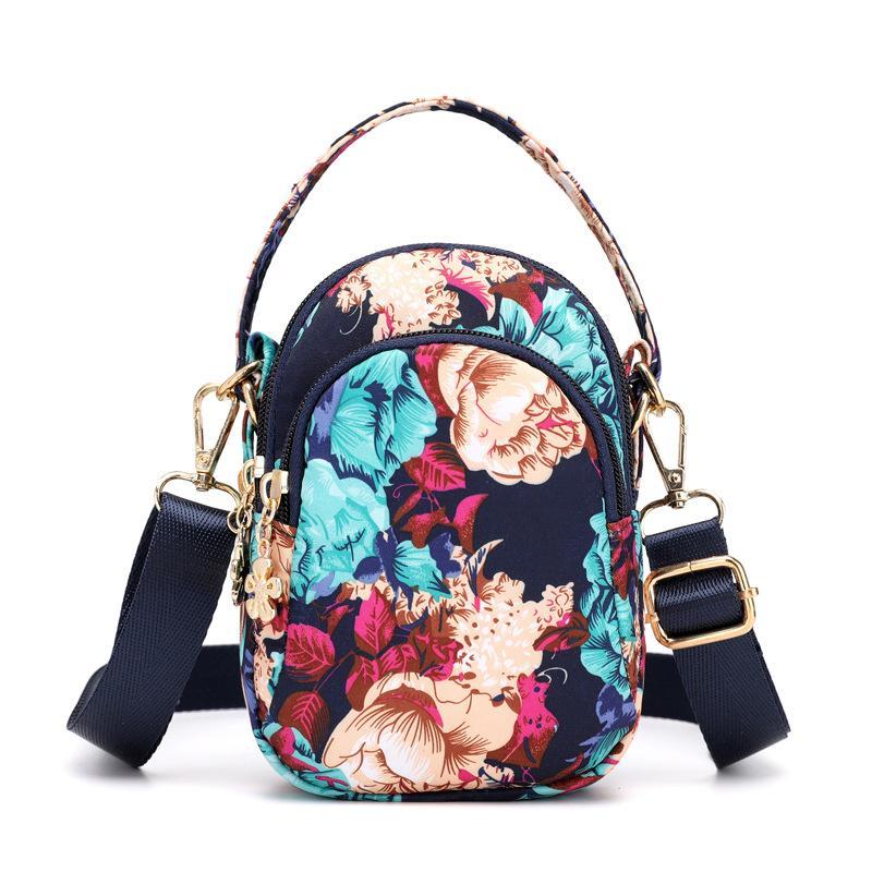 Floral Multi-pocket Crossbody Phone Bag
