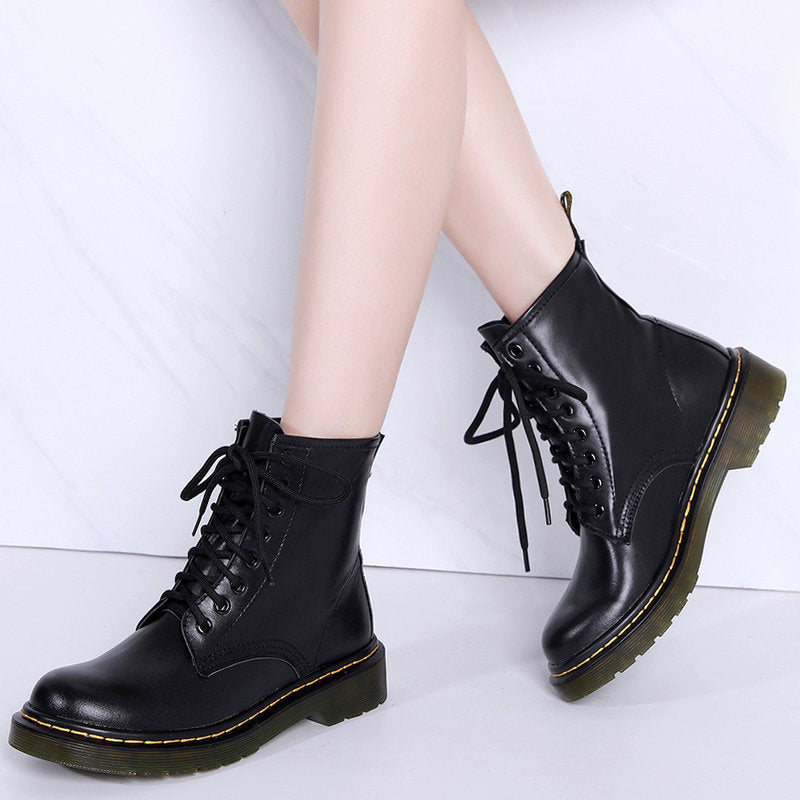 Genuine Leather Mid-calf Boots