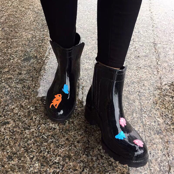 Women's Anti-slip Mid Rain Boots Waterproof Garden Shoes