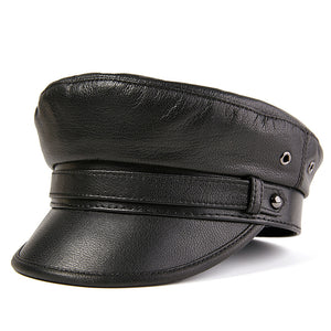 Leather Navy Hat