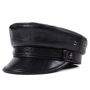Leather Navy Hat