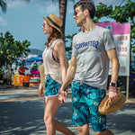 Forest Fashion Loose Couples Beach Shorts