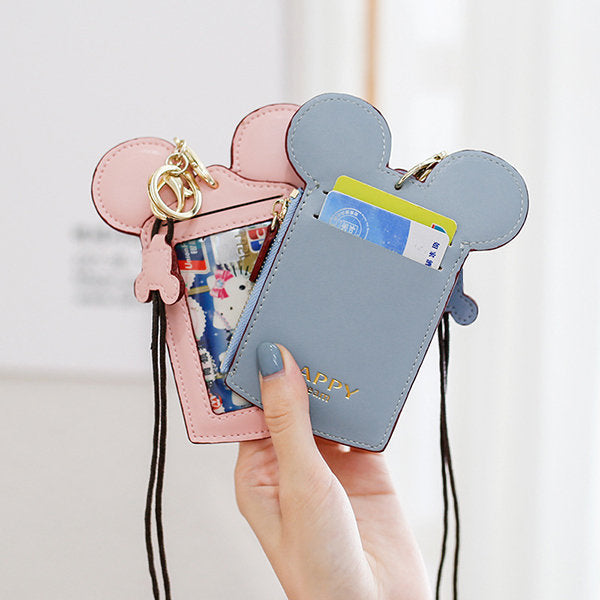 Women Cute Animal Shape Card Holder Wallet Purse Neck Bag