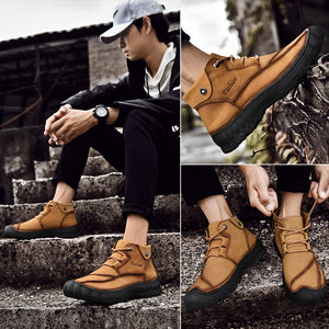 2020 New Outdoor Leather And Cotton Hiking Boots