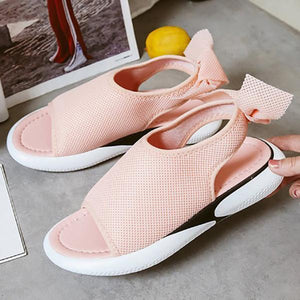 Casual Mesh Fabric Breathable Bowknot Embellished Sandals