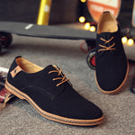 Men British Style Suede Oxfords Lace Up Business Formal Casual Shoes