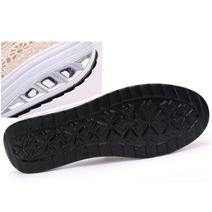 Lace Breathable Platform Rocker Sole Shake Shoes For Women