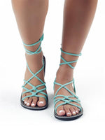 Solid Braid Lace Up Flat Sandals-Shoes-Fechicin.com