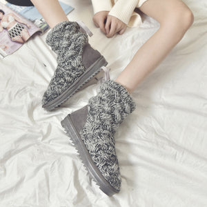 Winter Stylish Woolen Knitting High Boots