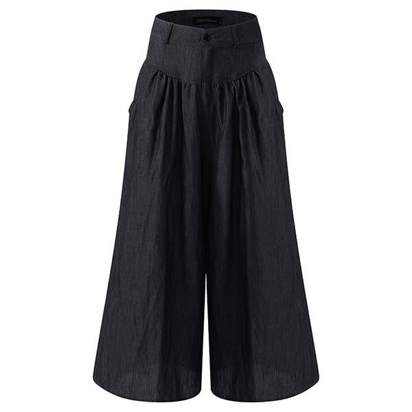 Super Wide-leg Casual Side Pocket Baggy Trousers
