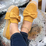 Bowknot Slip On Low Heel Casual Shoes