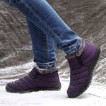 Waterproof Warm Lining Casual Winter Snow Slip On Ankle Boots