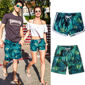 Forest Fashion Loose Couples Beach Shorts