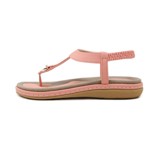 Comfortable Elastic Clip Toe Flat Beach Sandals