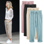 Summer Women's Plus Size Cotton Cropped Pants