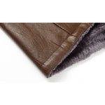 Men's Winter Casual Thicken Fleece Lining Warm Single-breasted PU Jacket Coat
