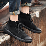 Vintage Leather Plus Velvet Boots