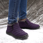 Waterproof Warm Lining Casual Winter Snow Slip On Ankle Boots