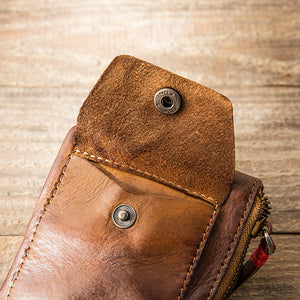 Men Women' Handmade Ultra-thin Zip Card Holder Wallets