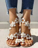Flower Slip On Flat Sandals