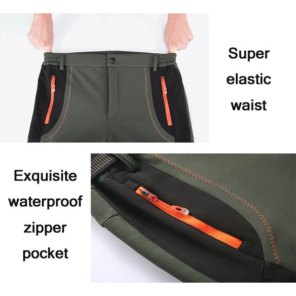 Mens Outdoor Sport Pants Soft Shell Warm Fleece Lining Waterproof Quick-Dry Trousers